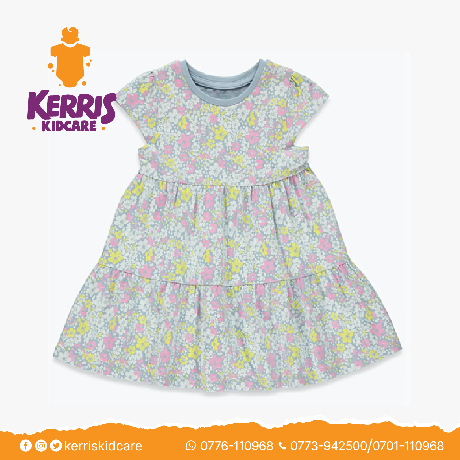 Floral Tiered Jersey Dress